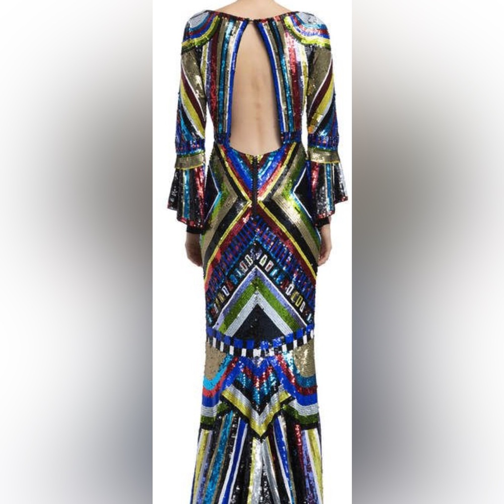 Multicolor Sequin Geometric Dress - Picture 2 of 3